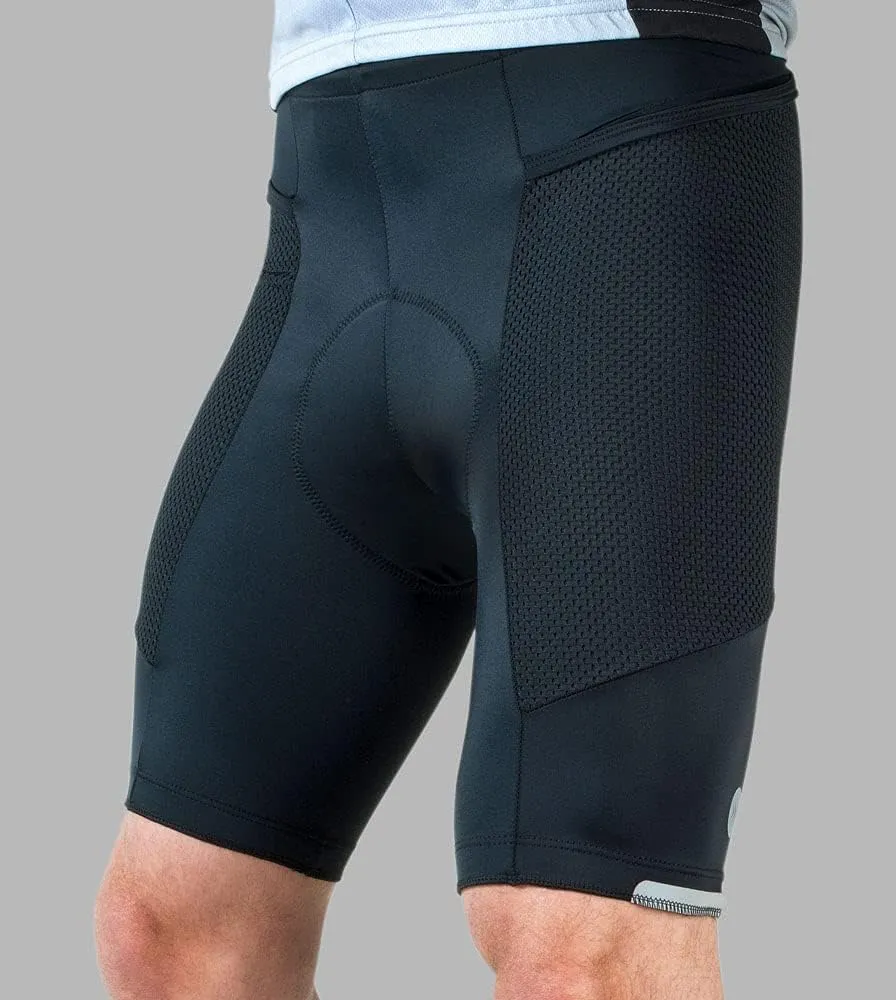 | Men's Gel Touring Padded Bike Shorts | Innovative Mesh Pockets | Made in USA