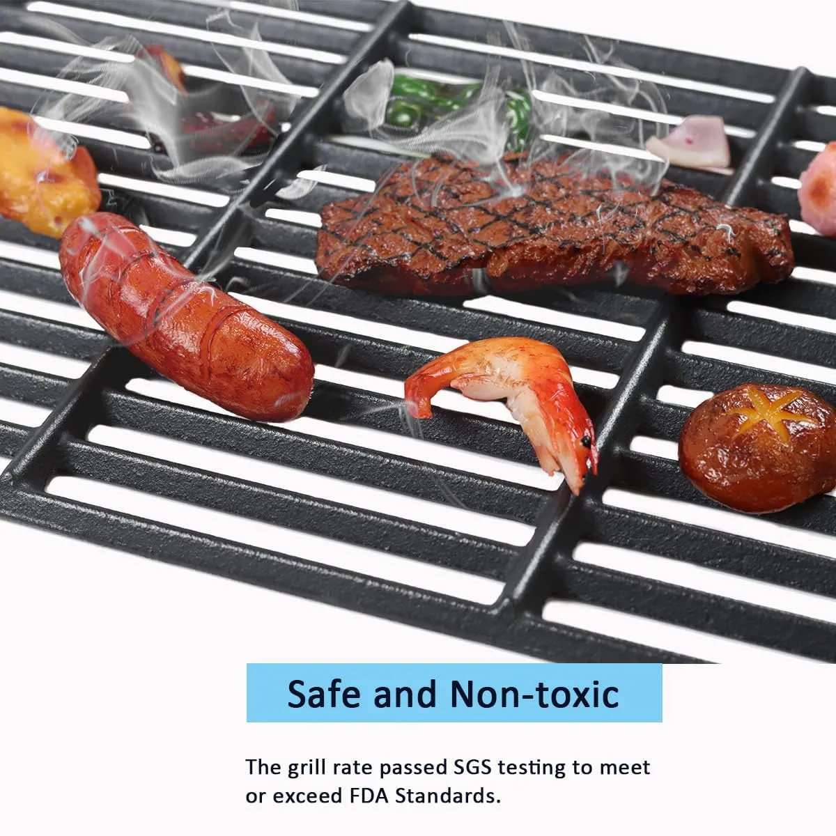 17 inch Cooking Grates for Nexgrill 6-Burner Deluxe 720-0896B Gas Grill, Cast Iron Grill Grids for Home depot 720-0898 720-0896E 720-0896X 720-0896 720-0896BK 720-0896C 720-0898A Replacement Part