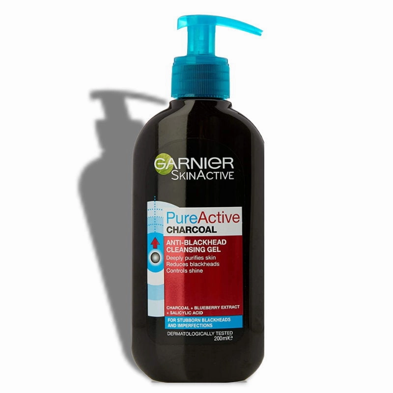 3x Garnier Pure Active Charcoal Anti Blackhead Cleansing Gel 200ml