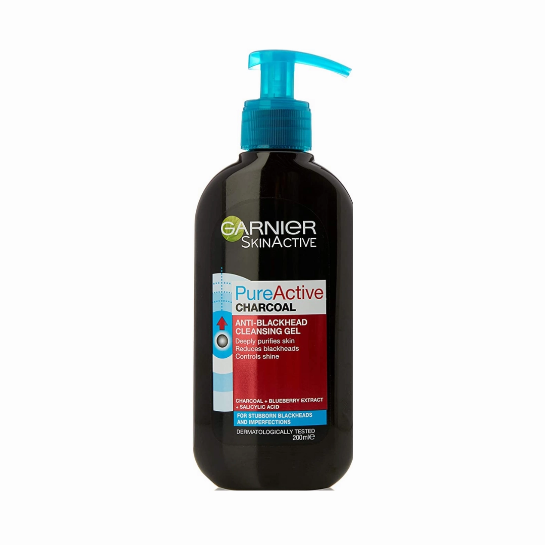 3x Garnier Pure Active Charcoal Anti Blackhead Cleansing Gel 200ml