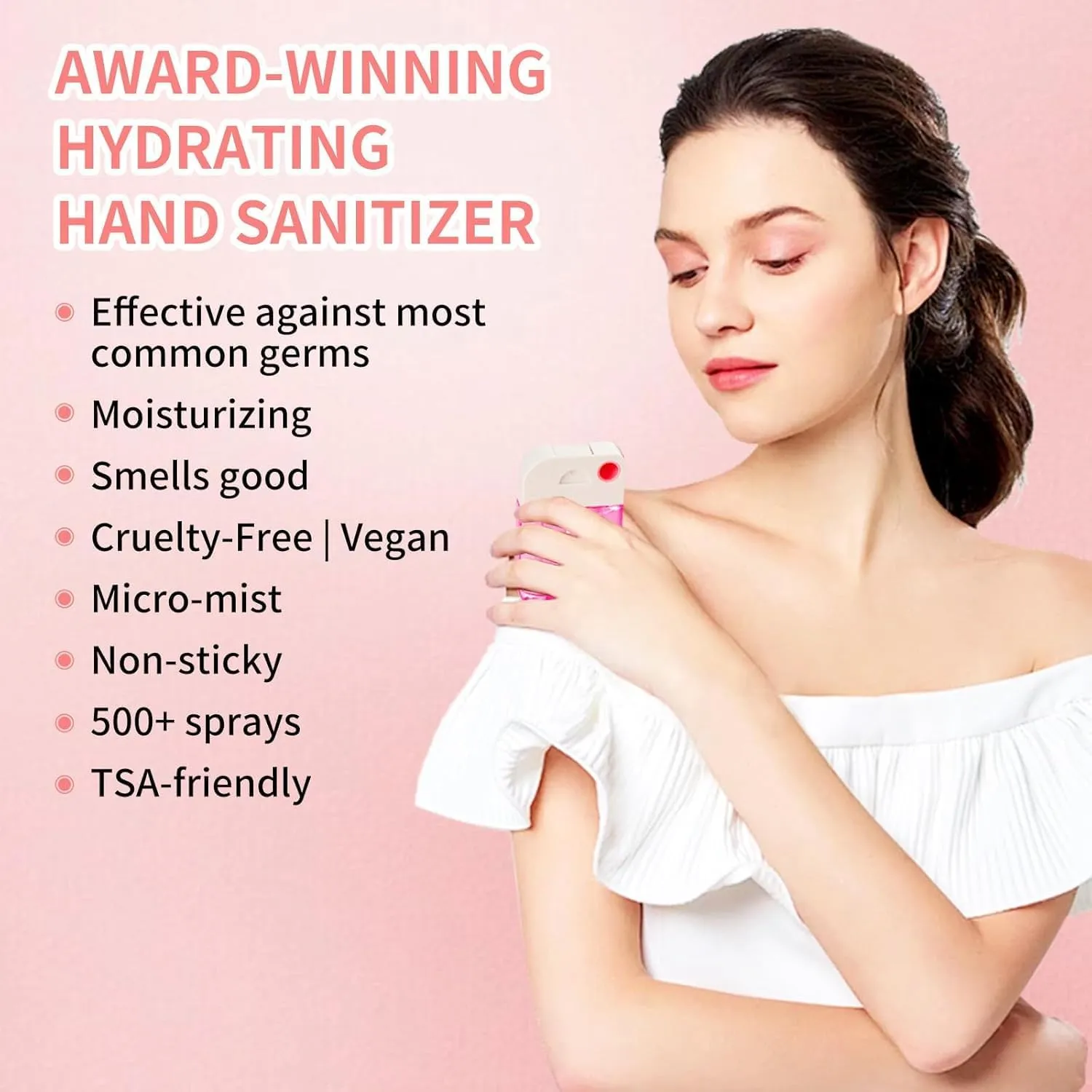 4 Pcs Hydrating Hand Sanitizer Spray, 4 Scents, 5.2 FL. OZ. Portable Sanitizer Spray for Travel Size, 500-Sprays Each Multi-Flavor (4Pcs.)
