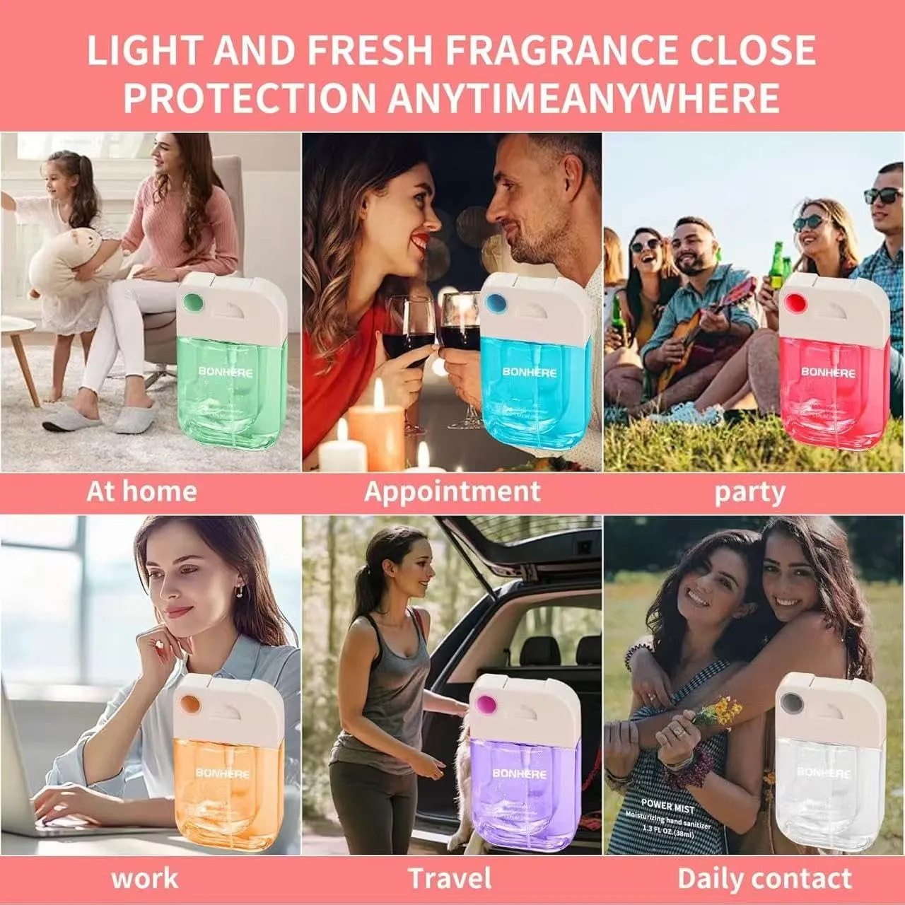 4 Pcs Hydrating Hand Sanitizer Spray, 4 Scents, 5.2 FL. OZ. Portable Sanitizer Spray for Travel Size, 500-Sprays Each Multi-Flavor (4Pcs.)