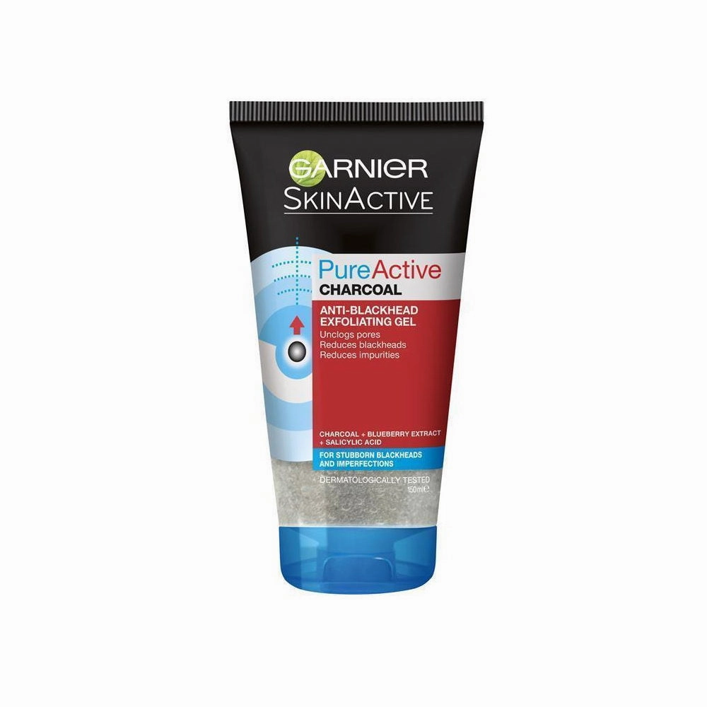 6 x Garnier Pure Active Charcoal Anti Blackhead Exfoliating Gel 150mL