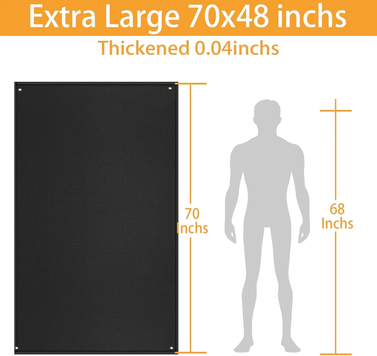 90" x 48" Extra Large Grill Mat - Grill Matt for Outdoor Grill Deck Protector Compatible with Blackstone Griddle, Charcoal Grills & Gas Grills, Fireproof Grill Pads & Floor Mats, Black