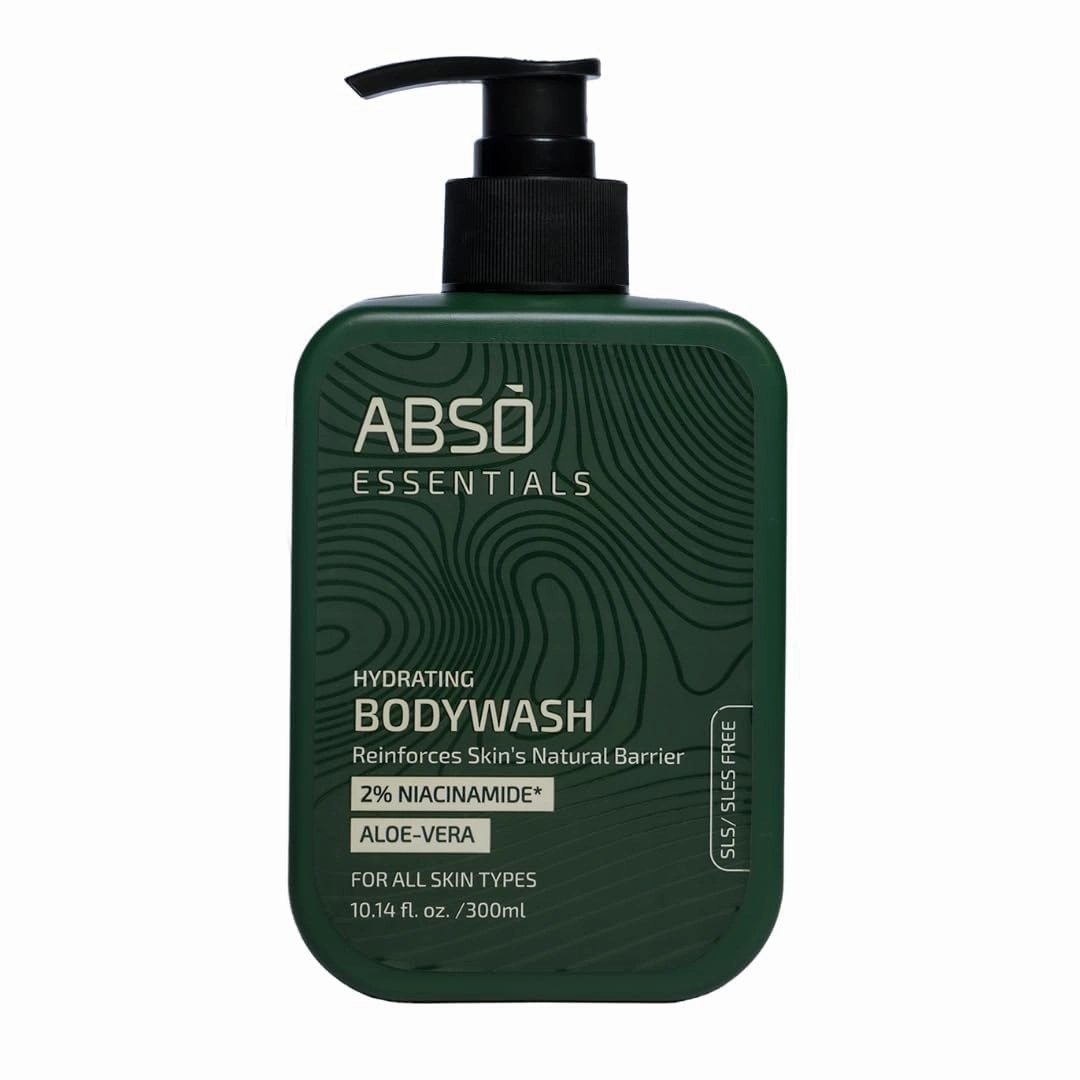 A.B.S.O. ESSENTIALS 2% Niacinamide Hydrating Body Wash – 300ml | With Aloe Vera for Gentle Daily Cleansing | Moisturizes & Strengthens Skin Barrier | SLS & Paraben Free | Dermatologist Tested
