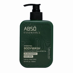 A.B.S.O. ESSENTIALS 2% Niacinamide Hydrating Body Wash – 300ml | With Aloe Vera for Gentle Daily Cleansing | Moisturizes & Strengthens Skin Barrier | SLS & Paraben Free | Dermatologist Tested