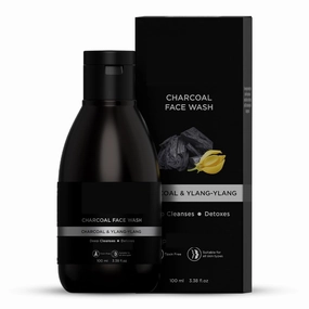 Activated Charcoal Face Wash - 100ml | Exfoliating & Brightening Face Wash | Enriched with Ylang & Argan Essential Oils | Anti Pollution, Acne Oil Control | Deep Cleansing | Blackheads Removal