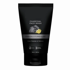 Activated Charcoal Face Wash for Men | Ylang Ylang | Oil Control | Unclog Pores | Deep Cleansing | Blackheads Removal | All Skin Types - 100ml