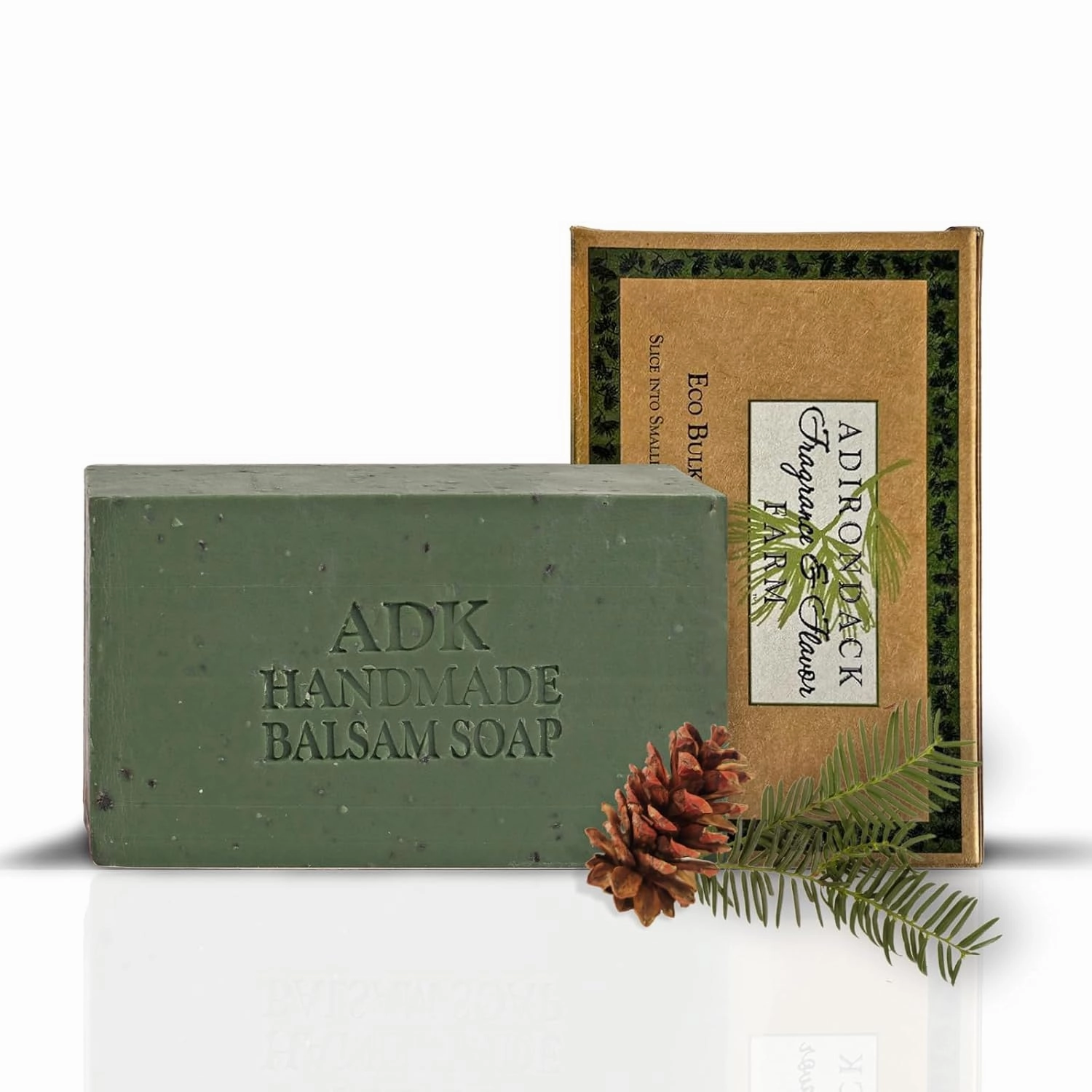 Adirondack Fragrance & Flavor Farm ADK Natural Balsam Soap Bar 16 oz., Handmade Vegan Olive Oil Body Soap for Dry and Sensitive Skin, Moisturising for Men, Women & Babies
