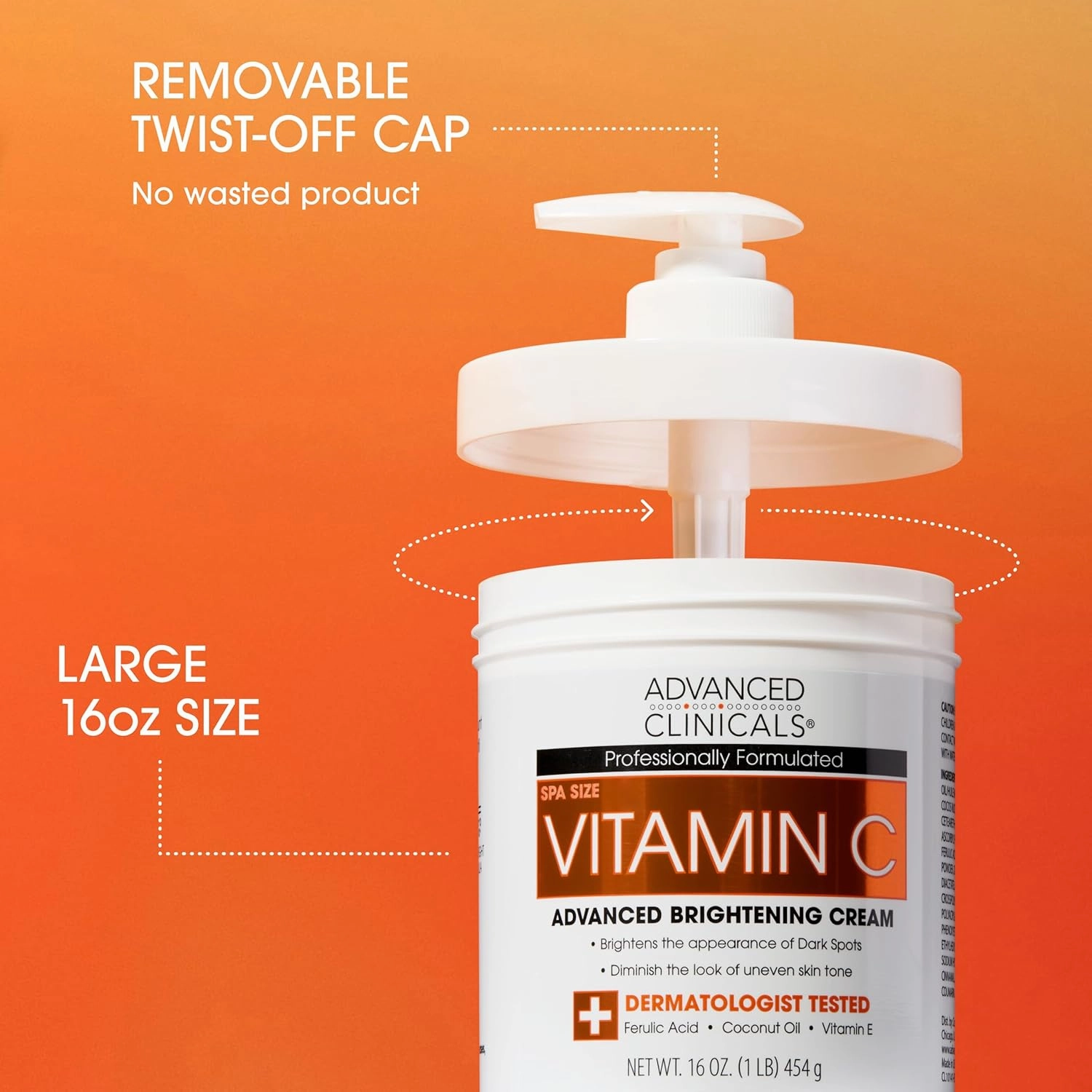 Advanced Clinicals Brightening Vitamin C Cream Moisturizer   Vitamin C Body Oil 2pc Skincare Set | Nourishing, Brightening, & Hydrating Body Oil & Body Lotion To Improve Appearance Of Dark Spots, 2pc