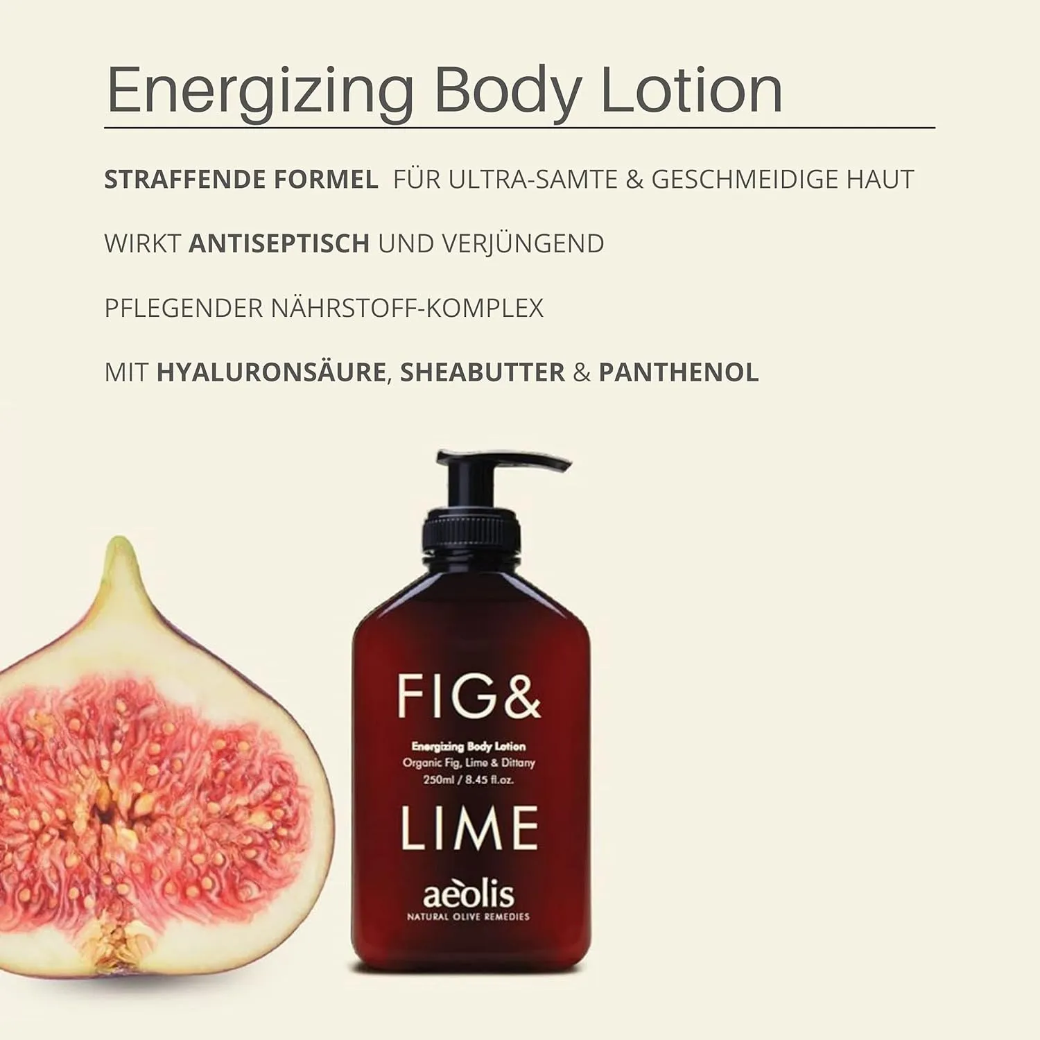 Aeolis Body Lotion - Hydrates and Nourishes the Hands, Face and Body - Absorbs Quickly - Uses Fig, Lime, & Dittany of Crete   Olive Oil - Energizing - 6.76 Fl Oz