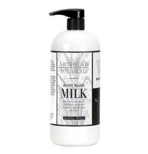 Archipelago Botanicals Milk Body Wash, Cleansing and Moisturizing Body Wash for Dry Skin, Soft and Smooth Skin, Free from Parabens, Phthalates and GMOs (33 oz)