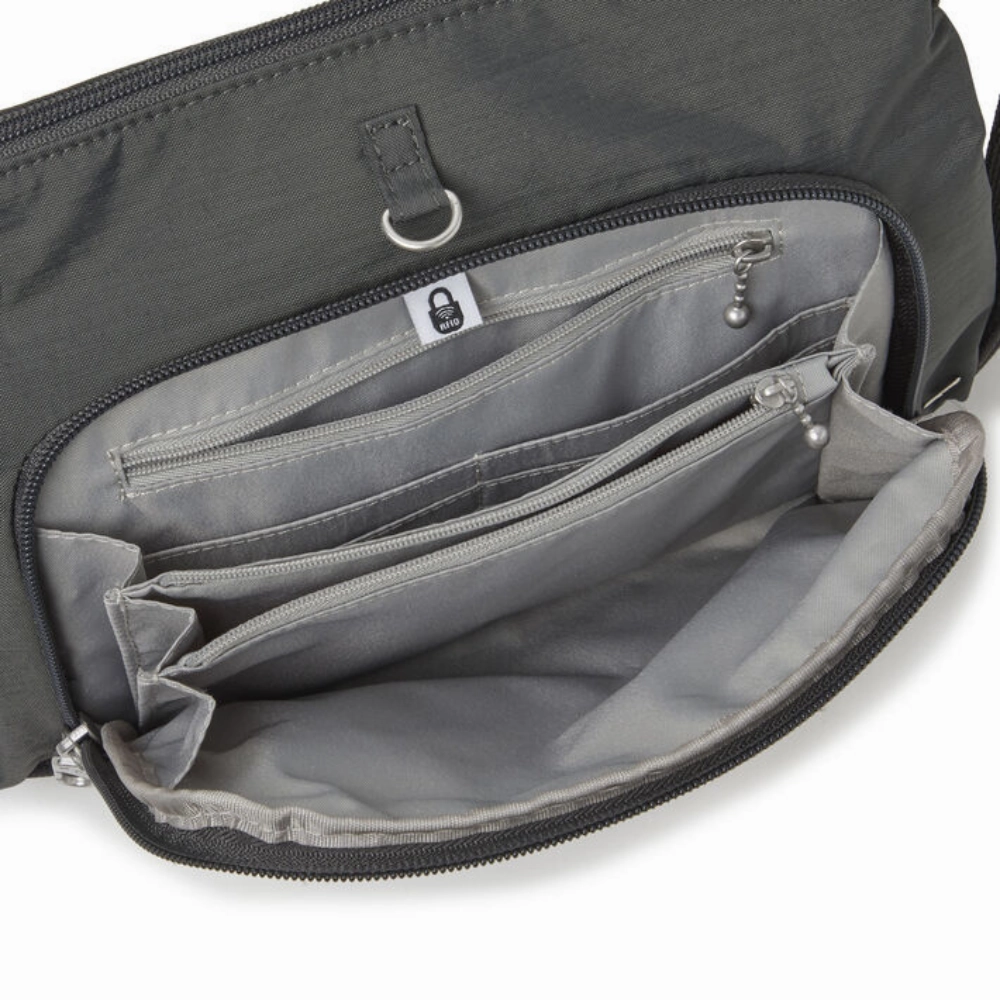 Baggallini Securtex Anti-Theft Memento Charcoal Crossbody Bag (Women's)
