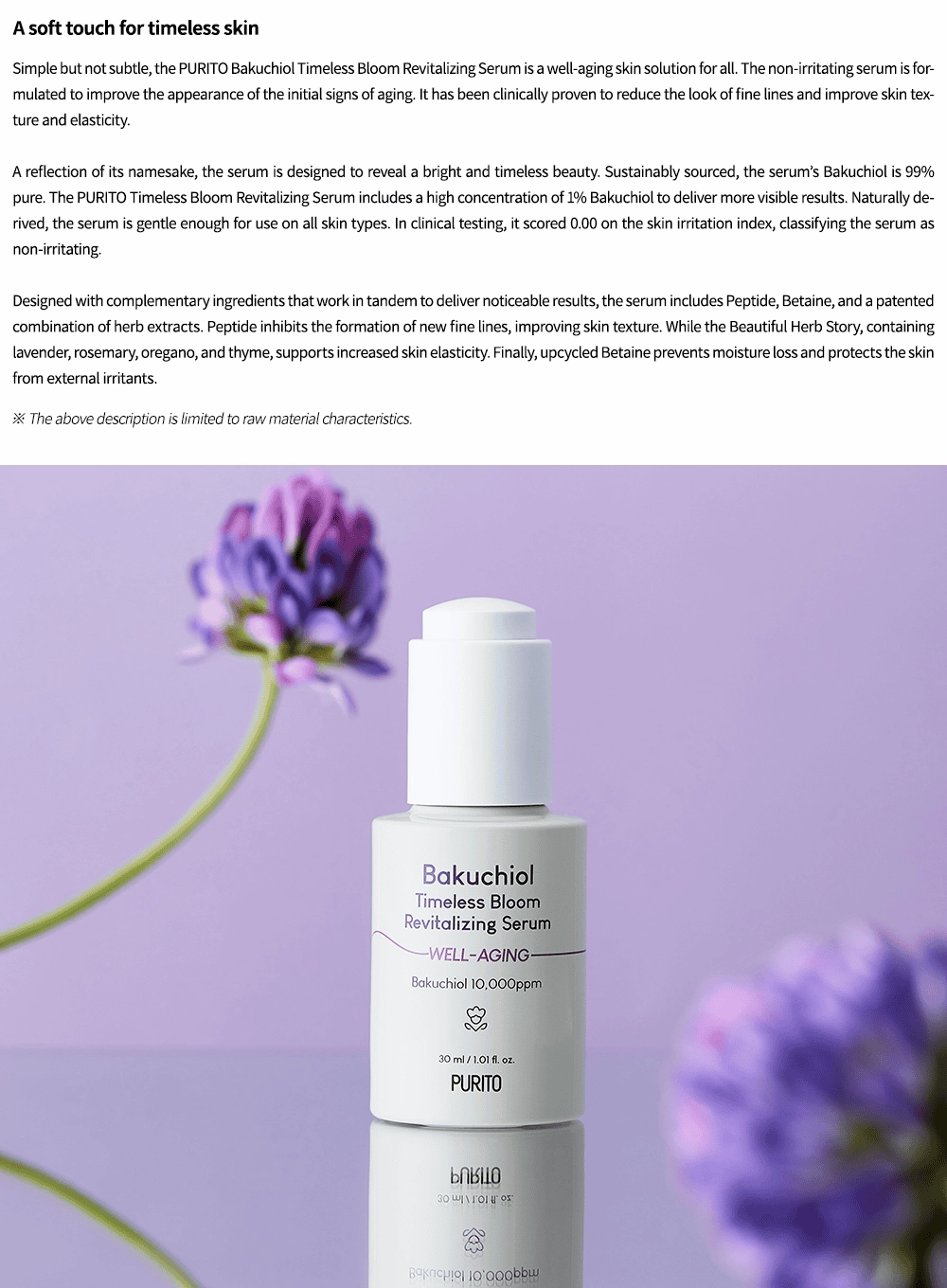 Bakuchiol Timeless Bloom Revitalizing Serum (30ml)