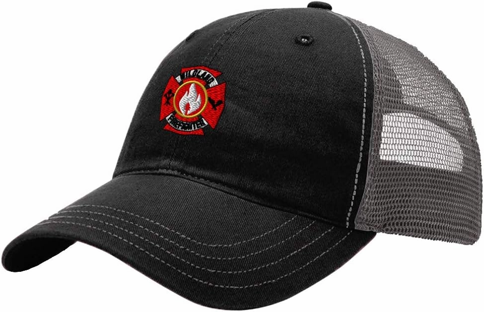 Baseball Cap Wildland Firefighter A Embroidery Cotton Soft Mesh Cap Snapback Black Charcoal Design Only