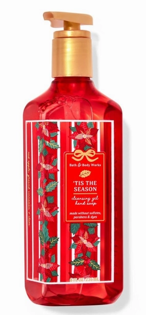 Bath and Body Tis The Season Cleansing Gel Hand Soap | 8 Fl Oz | Scented with Natural Essential Oils