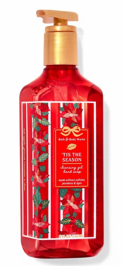 Bath and Body Tis The Season Cleansing Gel Hand Soap | 8 Fl Oz | Scented with Natural Essential Oils