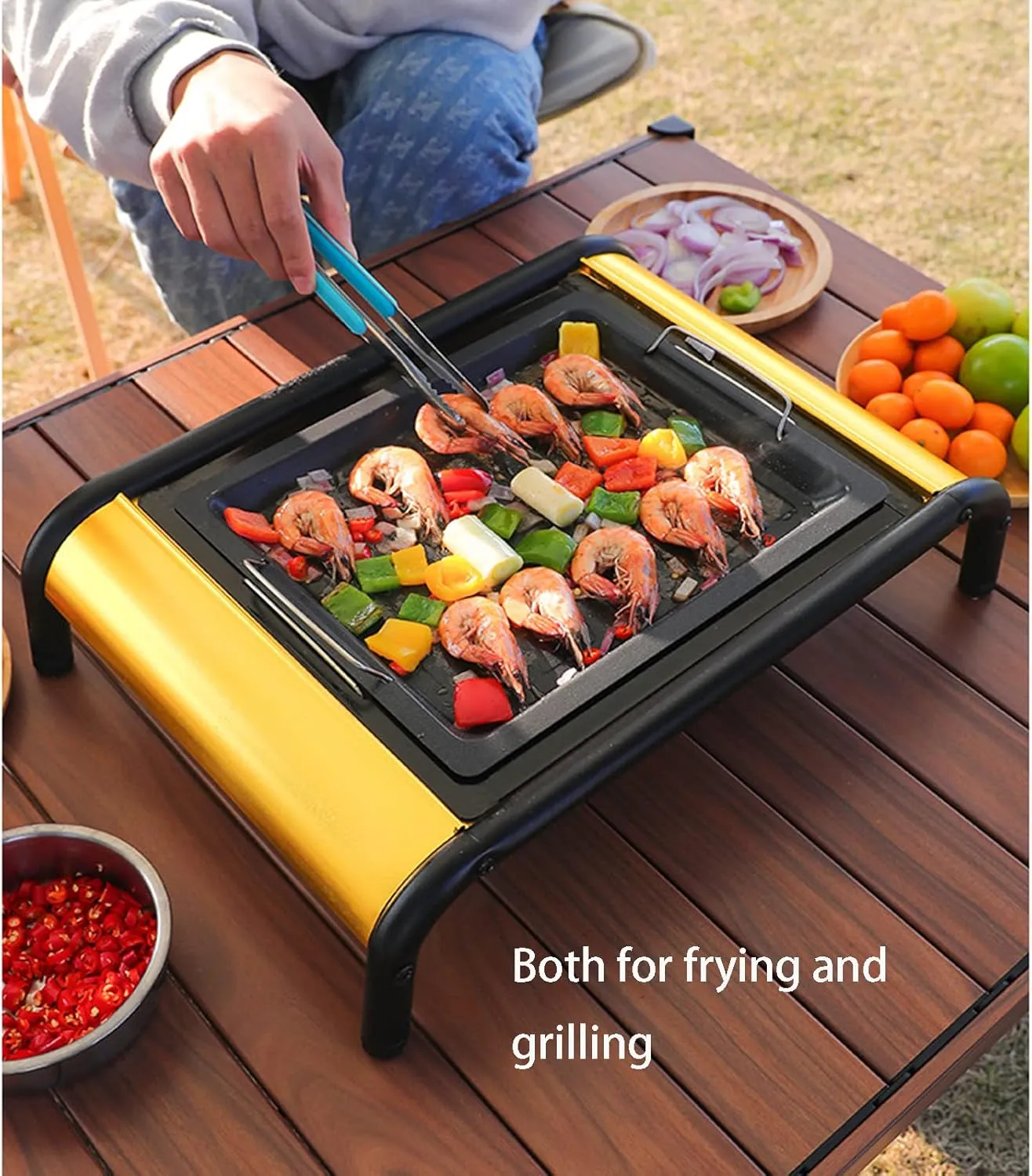 BBQ Grill Grill Outdoor BBQ Grill Smokeless Charcoal Grill,for Patio Backyard Picnic Camping (B)