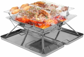 Bbq Grill Stainless Steel Barbeque Grill Portable Camping Grill For Backpacking Hiking Travel Picnic