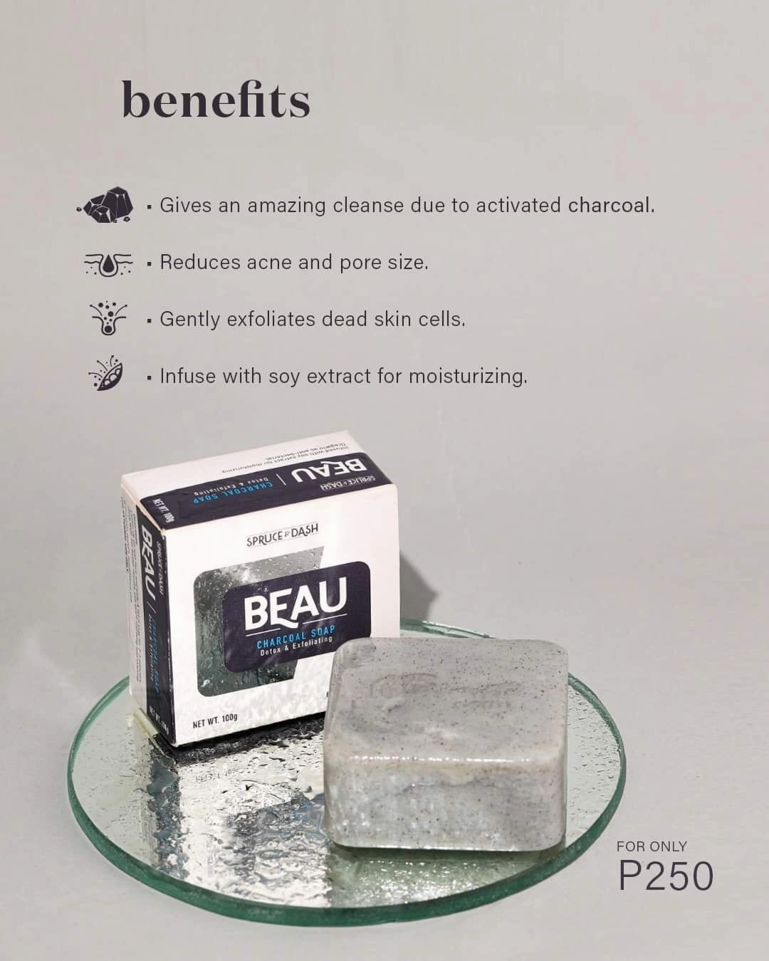 Beau Charcoal Soap 100g