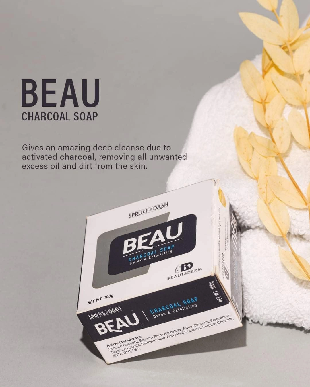 Beau Charcoal Soap 100g