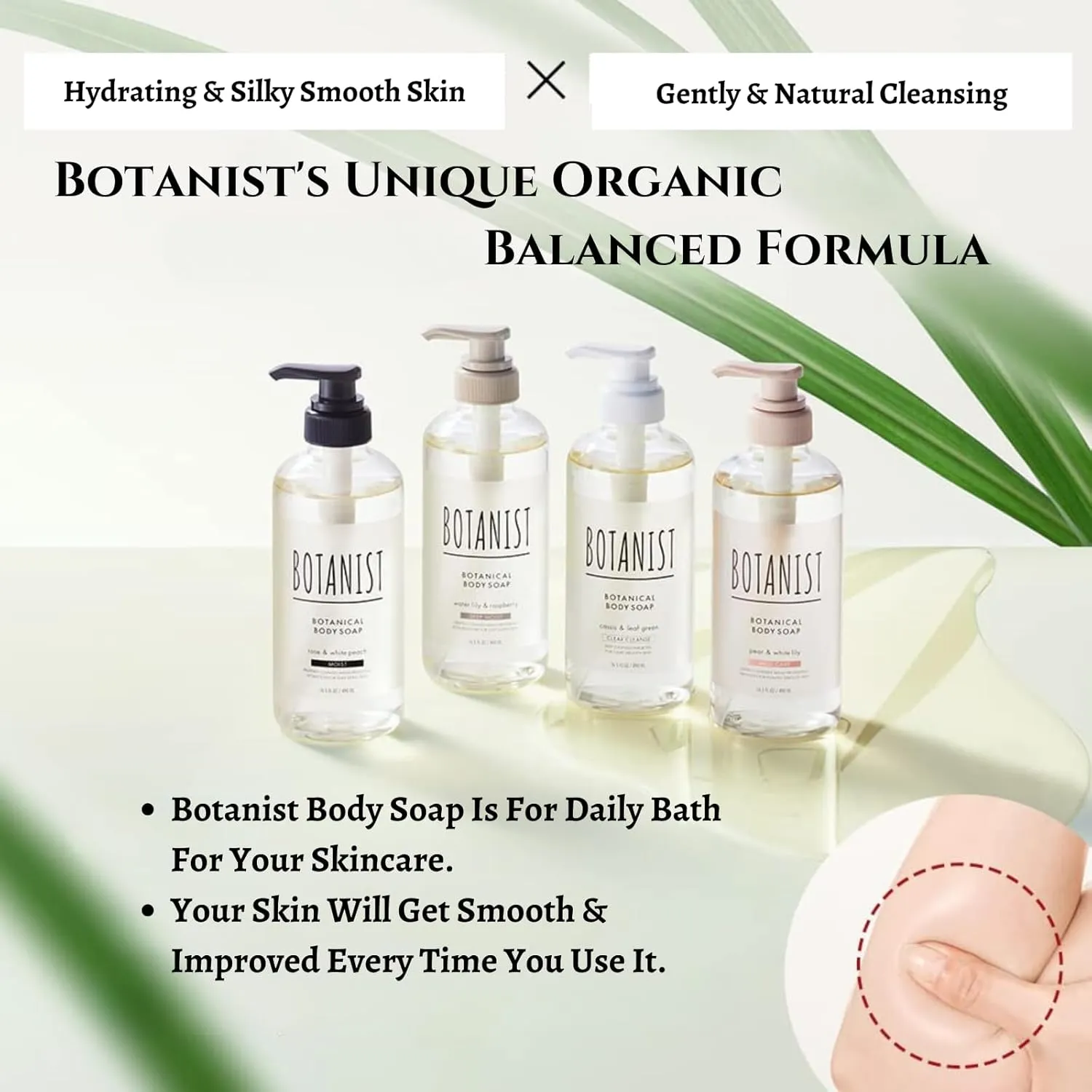 Body Wash for Dry Skin, Daily Body Cleansing Gel, Deep Moisturizing Body Wash For Sensitive Skin, Shea Butter Coconut Oil, Sulfate, Paraben & Dye Free, Water Lily & Raspberry,16.5 Fl Oz