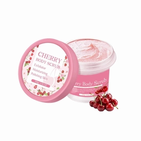 Body Scrub - Sugar Scrub Exfoliator with Cherry Extract, Soft Serve Texture with Ultra Hydrating and Exfoliating Scrubs for Smooth, Radiant Skin, Suitable for Nourishing Essential Body Care 3.53 oz