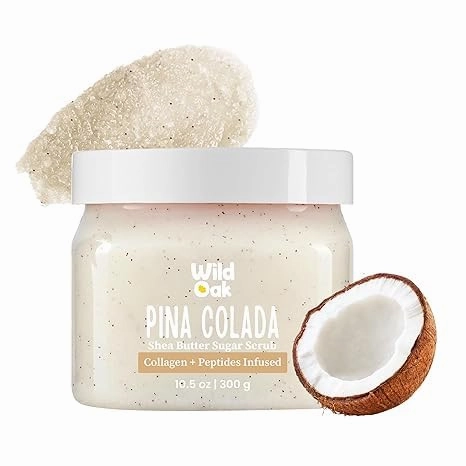 Body Scrub | With Collagen & Peptides | Tan Removal | Lightens Dark Area - Neck & Elbows | Smoothen Bumpy Legs & Hands | Hydrating & Exfoliating Scrub | 10.58 oz