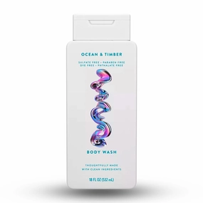 Body Wash Contains Naturally Derived Ingredients | For Women & Men, Sulfate, Paraben, & Dye Free Leaving Skin Soft and Hydrating | Ocean & Timber 18 Fl Oz - Pack Of 01