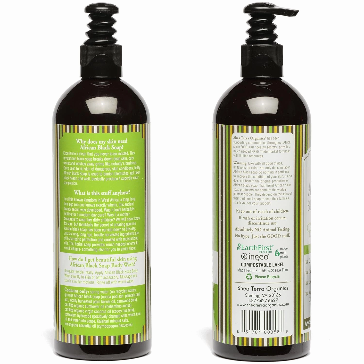 Body Wash Shea Terra Lemongrass African Black Soap