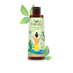 Boho Botanist Green Tea & Cactus Body Wash (350 mL) | Hydrating, Soothing & Refreshing Shower Gel | Reduces Body Acne, Breakouts & Skin Irritations | Paraben-Free, Sulfate-Free | Perfect for Summers