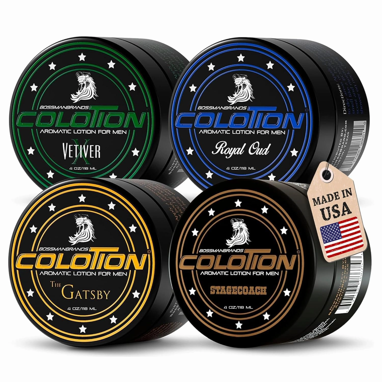 Bossman Colotion - 2 in 1 Men's Lotion and Cologne – Moisturizing Body Cream - Hydrating Scented Body Lotion - Mens Scented Lotion for Daily Use (Variety Pack)