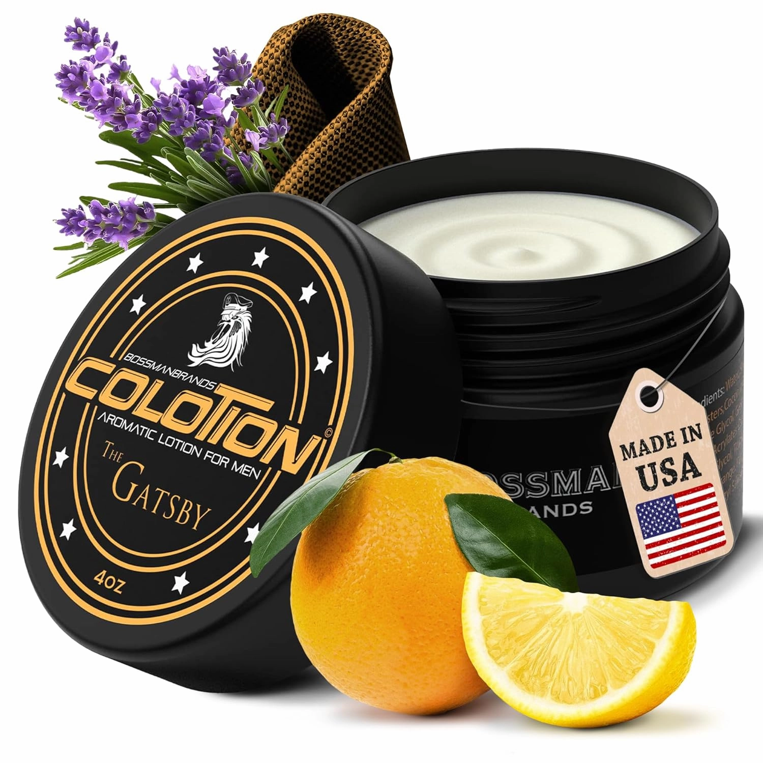 Bossman Colotion (The Gatsby Scent) – 2-in-1 Men's Lotion & Cologne, Moisturizing & Hydrating Scented Body Cream for Daily Use