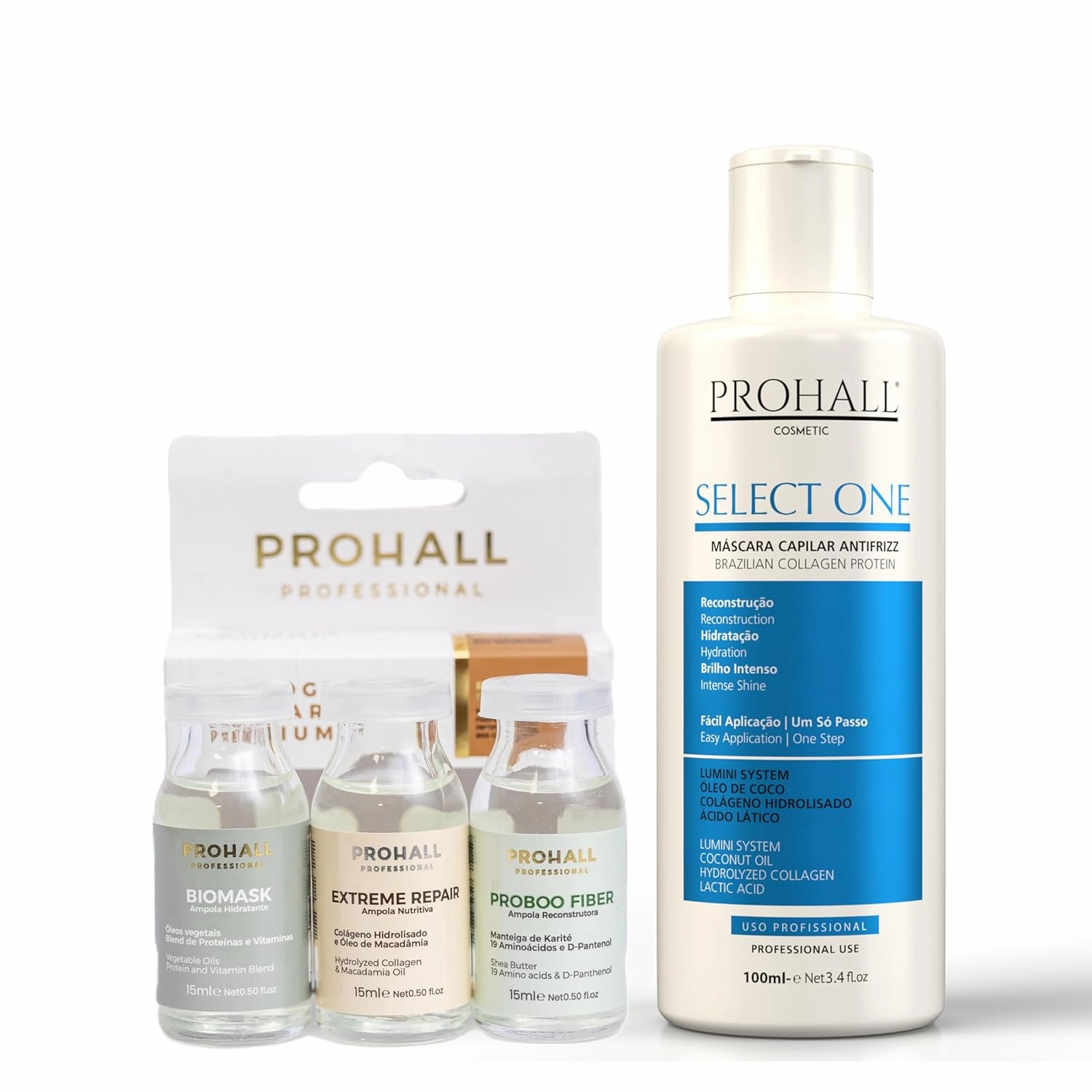 Brazilian Keratin Hair Treatment Formaldehyde Free & Deep Conditioning Hair Mask for Damaged Hair Treatment-Ampollas Para el Cabello Maltratado Y Seco