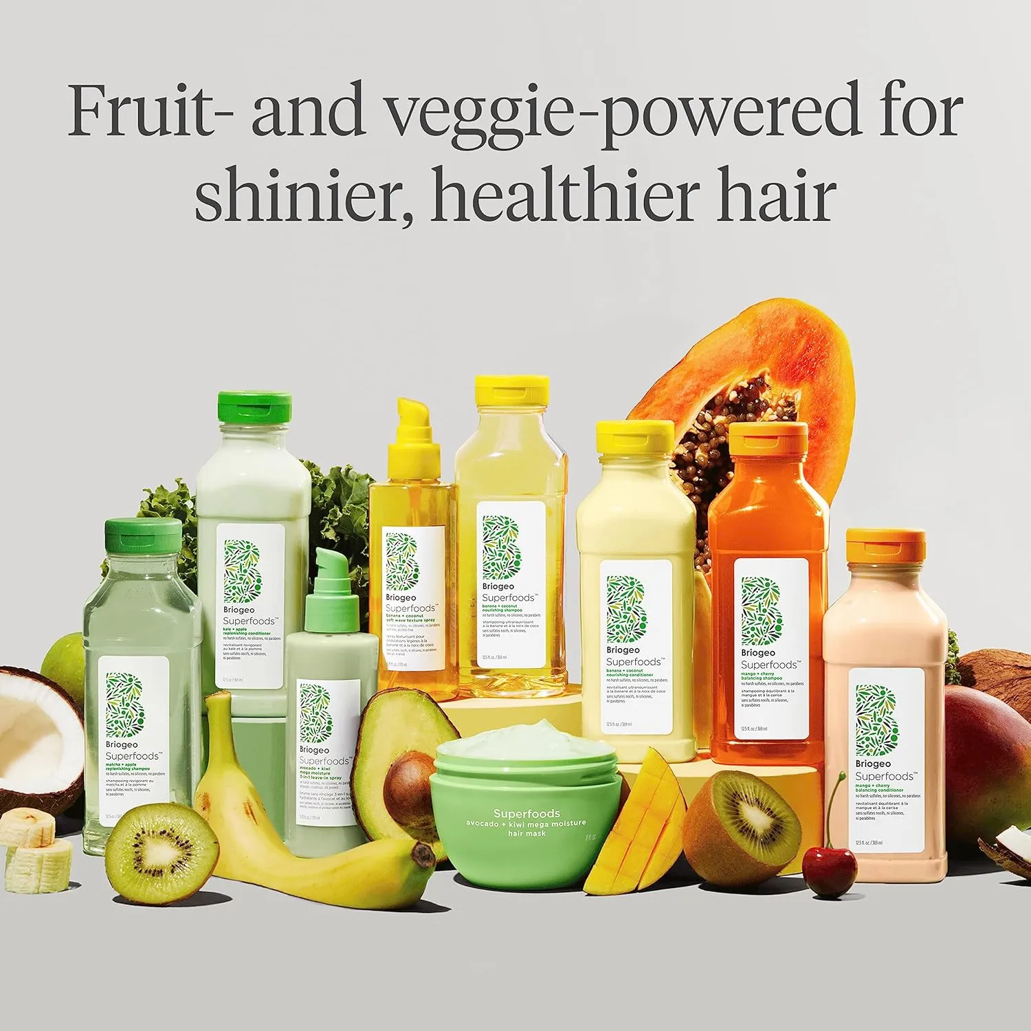Briogeo Superfoods Banana   Coconut Hair Pack, Replenish Dull, Dry Hair and Supports Healthy Hair and Scalp, Moisturizing for All Hair Textures, Hydrating Cleanse, Vegan, Cruelty-Free, 2 x 12.5 fl oz