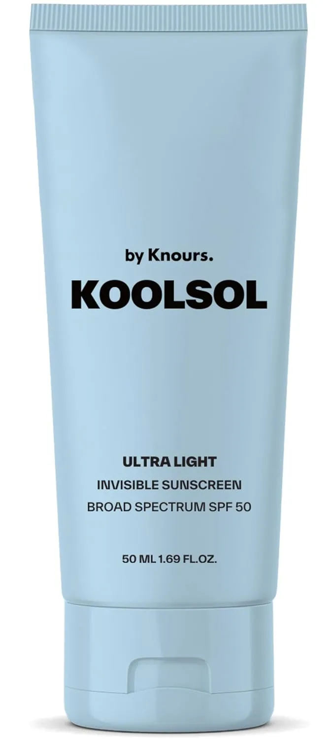 by Knours Ultra-Light Invisible Sunscreen Broad Spectrum SPF 50, Moisturizing for All Skin Types, Korean Innovation, 50ml/1.69 fl. oz.
