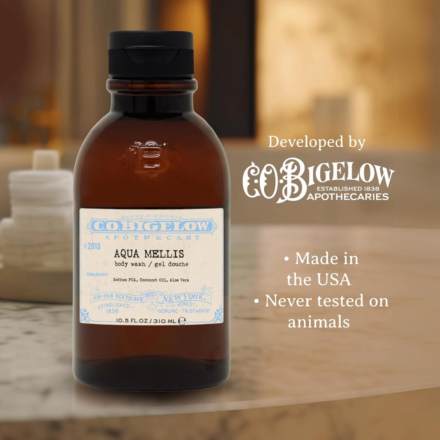 C.O. Bigelow Iconic Collection Bergamot Body Wash, with Sodium PCA, Coconut Oil, Aloe Vera, 10.5 fl oz