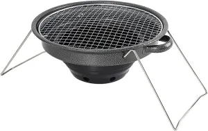 Camping Stove, Outdoor Leisure Carbon Stove, Multi-Function Folding Camping Barbecue Stove with Sugar Binaural Handles, Detachable Design,32×17cm