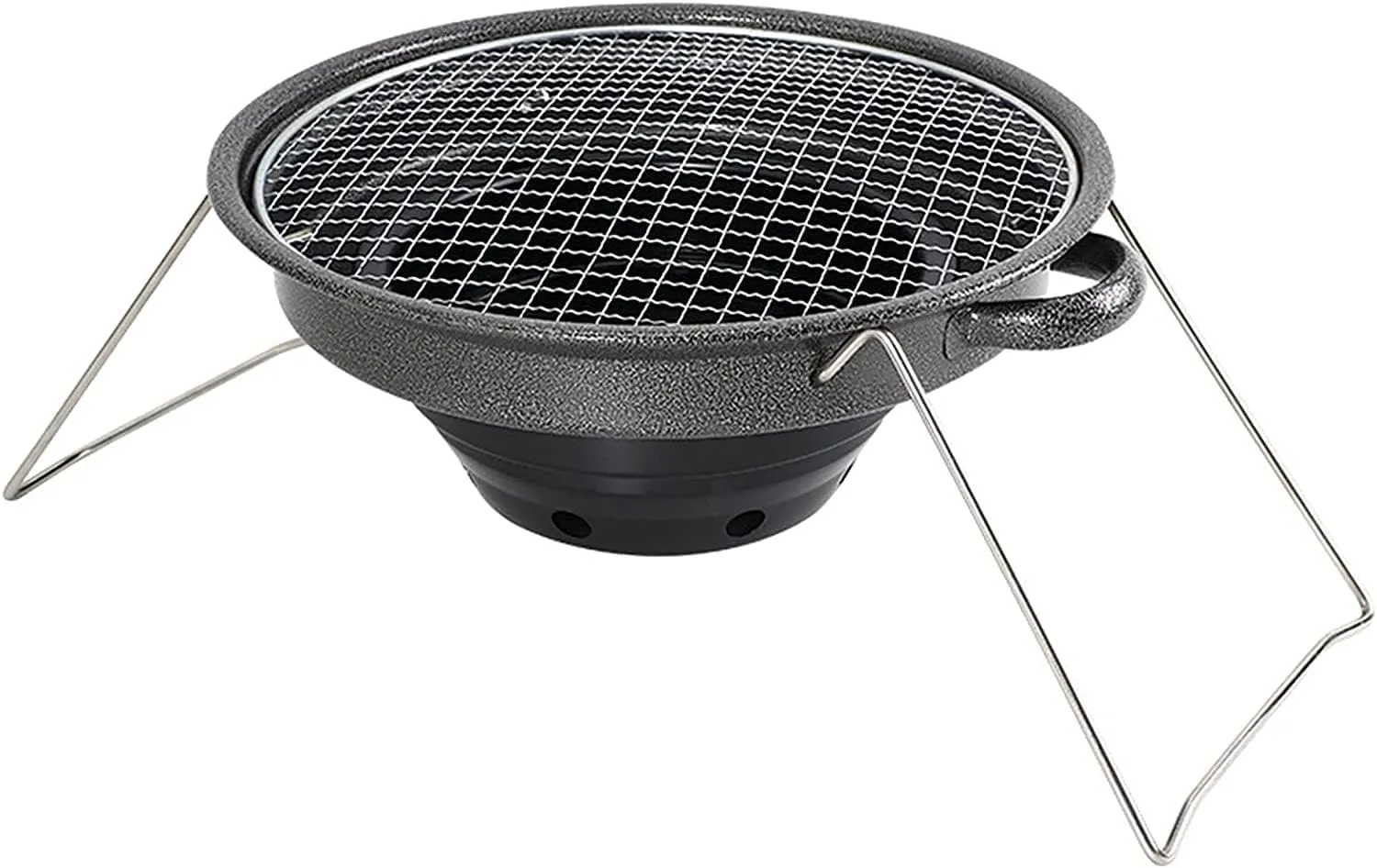 Camping Stove, Outdoor Leisure Carbon Stove, Multi-Function Folding Camping Barbecue Stove with Sugar Binaural Handles, Detachable Design,32×17cm