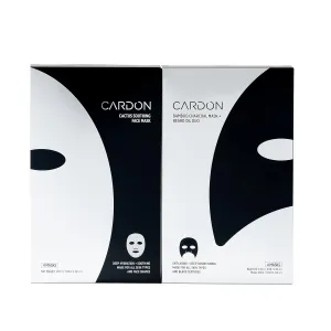Cardon Signature Soothing Sheet Masks (4-Pack Each) | Korean Sheet Mask for Men and Women | Made with Cactus Extract | Couples Spa Night-In | Full Face Mask and Half Mask for Men