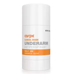 Carpe Clinical Strength Deodorant   Antiperspirant - Clinical Grade Solid Stick - Combat Excessive Underarm Sweating   Hyperhidrosis (Mandarin Scent)