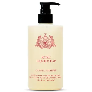Caswell-Massey Rose Liquid Hand Soap & Moisturizing Body Wash with Pump, Hydrating Plant-Based Skin Cleanserfor Men & Women, Paraben and Phthalate Free, 15.2 fl oz