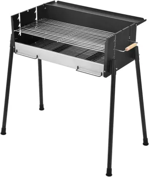 Charcoal Barbecue BBQ Grill, Stainless Steel, Folding Portable for 5-15 Persons Family Garden Outdoor Cooking Hiking Picnics Camping Party