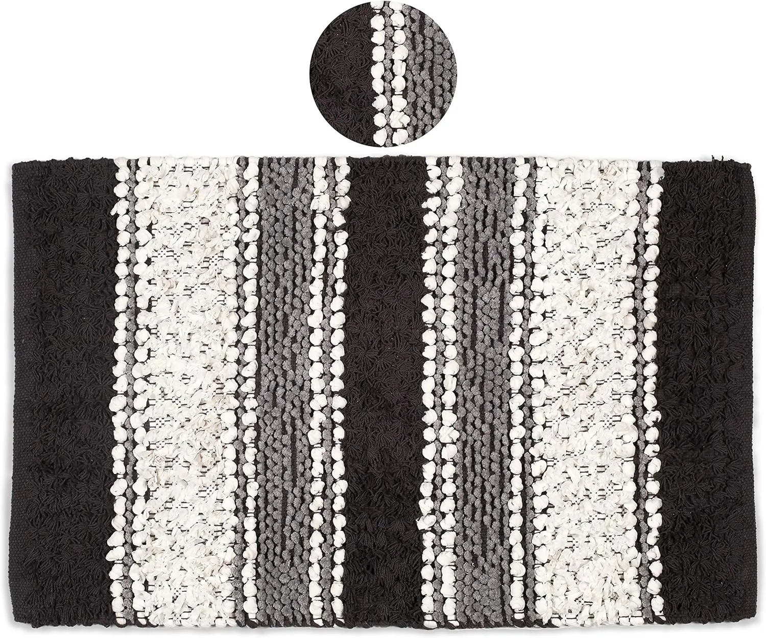 Chenille Bath Rugs Extra Soft and Absorbent, Bath Rugs for Tub Bathroom Shower Mat,Machine-Washable Durable Thick Area Rugs 20" x 32" Charcoal,Unique For Bedroom, Living Room, Kitchen,Nursery and more