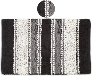 Chenille Bath Rugs Extra Soft and Absorbent, Bath Rugs for Tub Bathroom Shower Mat,Machine-Washable Durable Thick Area Rugs 20" x 32" Charcoal,Unique For Bedroom, Living Room, Kitchen,Nursery and more
