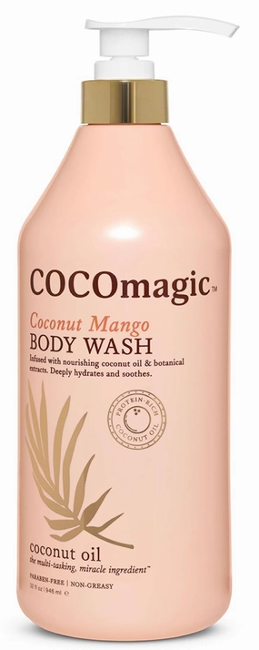 Cocomagic Coconut Mango Body Wash | Hydrating Coconut Oil & Shea Butter | Nourishes, Softens, Gently Cleanses | Paraben Free, Non-Greasy, Cruelty Free, Made in USA (32 Fl Oz)