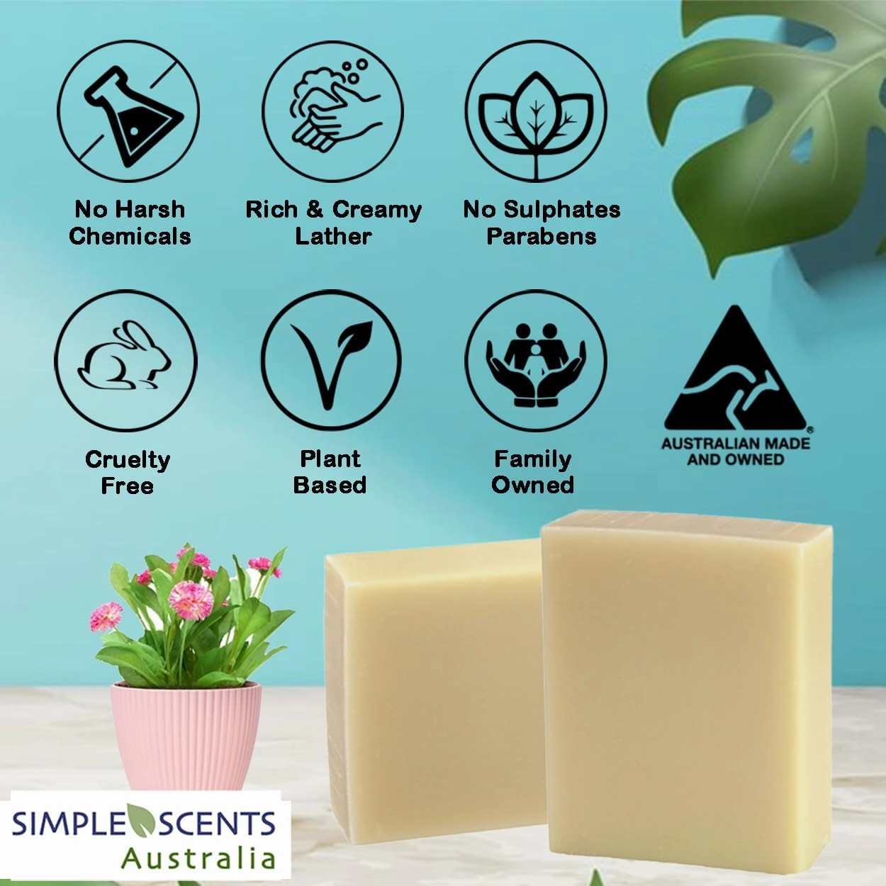 Coconut Vanilla Scented Natural Soap Bars (5 Bars), 3.5oz Moisturizing French Triple Milled Soap Bars Enriched with Shea Butter - Pure Plant Oil Bath & Body