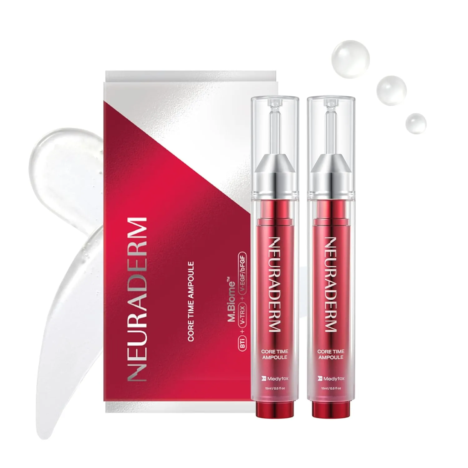 Core Time Ampoule, All-in-One Lifting Revitalizing Serum To Reduce Fine Lines Glowing Radiant Complexion (15ml/0.5 fl. oz x 2ea)