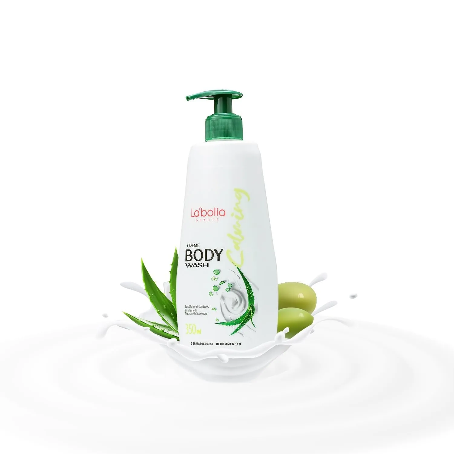 Cre.me Body Wash with Niacinamide, Aloe Vera & Olive Oil - Deep Cleansing & Moisturizing, Acne Fading, Skin Texture Improvement | Pack of 1, 350ml