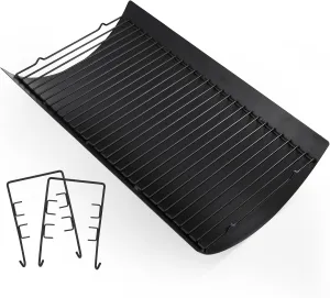 Criditpid 20 Inch Ash Pan Drip Pan Ashpan for Char-Griller 5050, 5072, 5650, 2123, 2223, 2823 Charcoal Grill, 20" Drip Pan Grates Replacement Part with 2pcs Fire Grate Hanger.